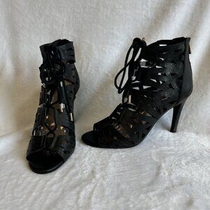 Jessica Simpson Women’s‎ Size 8 Black Strappy Heels Tie Back Zipper